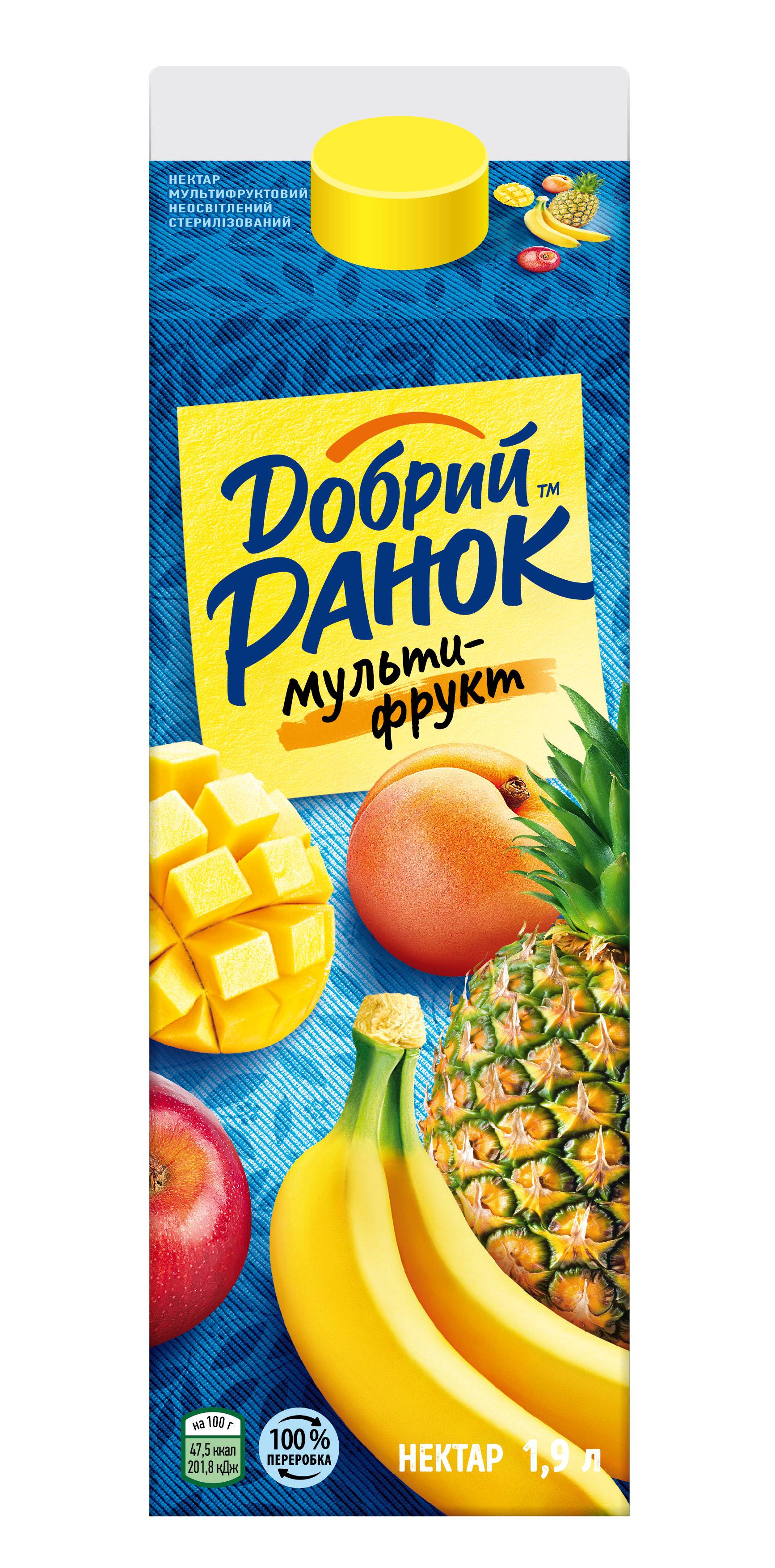 Нектар мультифруктовий неосвітлений ТМ "Добрий Ранок" 1,9л